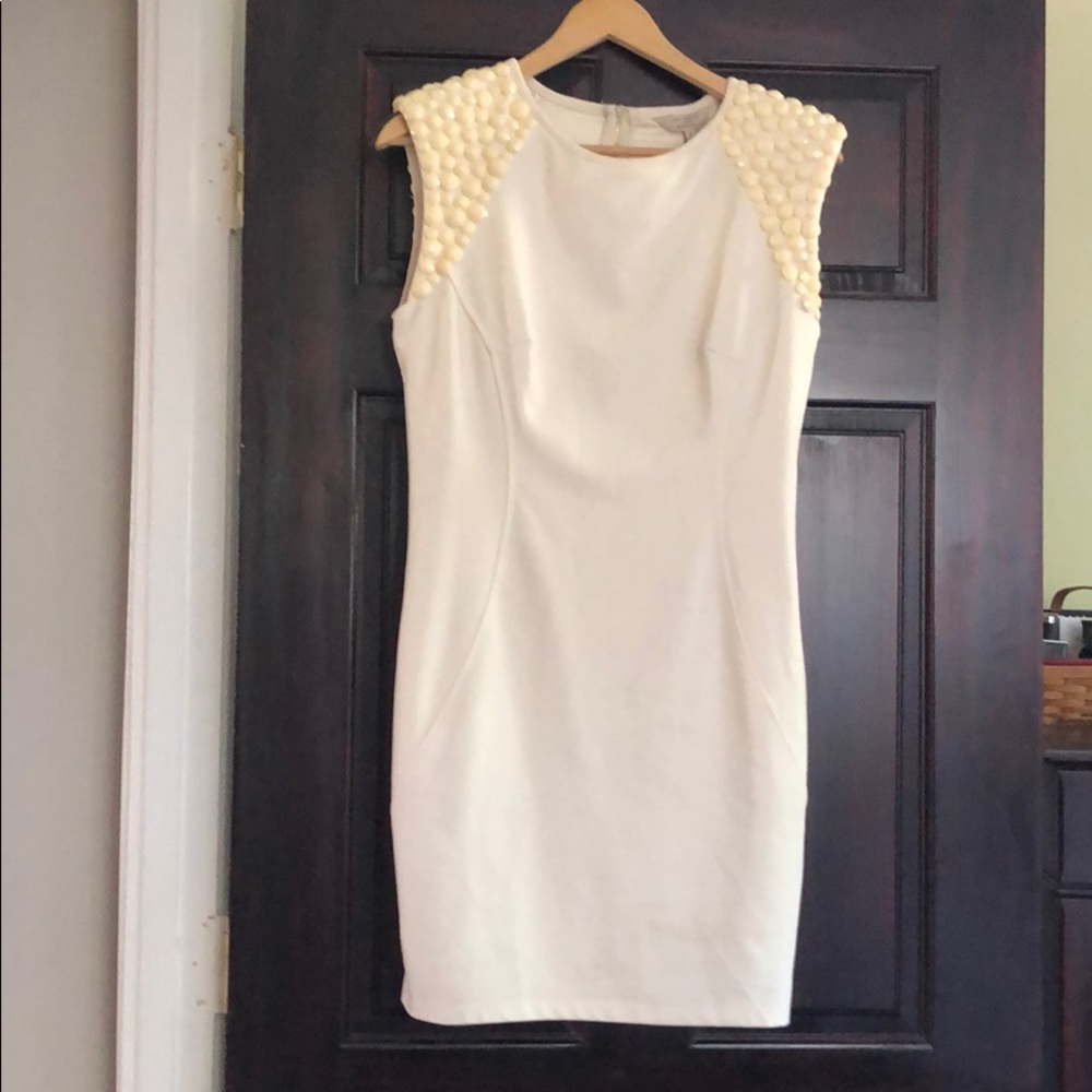 Ted baker fitted cream dress